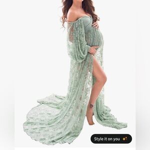 Sage green maternity dress🌵
